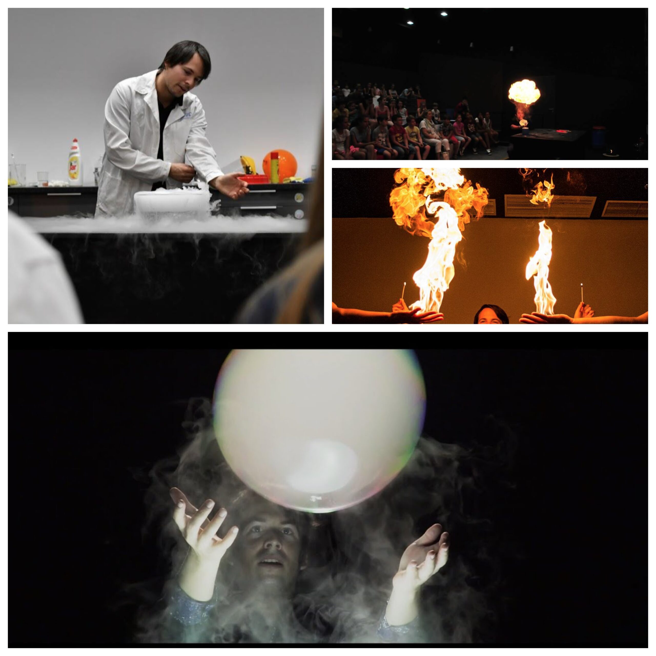 science soap bubble show picture collage